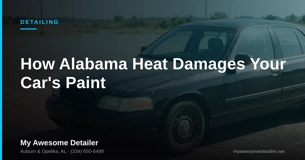 How Alabama heat damages car paint: dull oxidized black car in the sun, My Awesome Detailer, Opelika AL