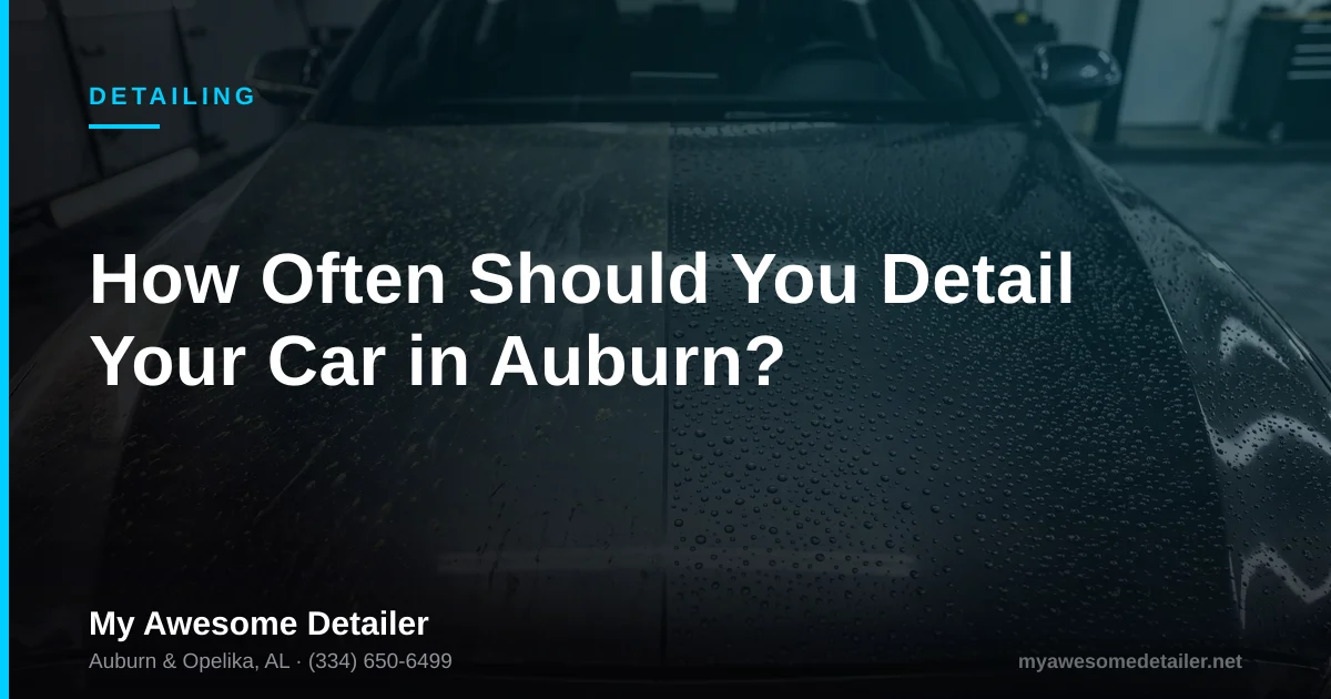 How often to detail your car in Auburn, AL: pollen-covered hood next to a clean one, My Awesome Detailer, Opelika AL