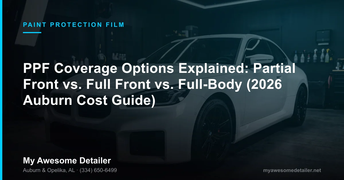 PPF coverage options diagram — My Awesome Detailer, Opelika AL