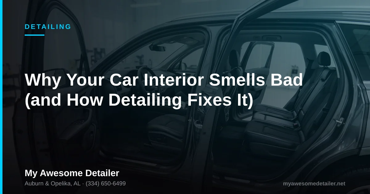 Why your car interior smells bad: clean SUV cabin in a detailing studio, My Awesome Detailer, Opelika AL