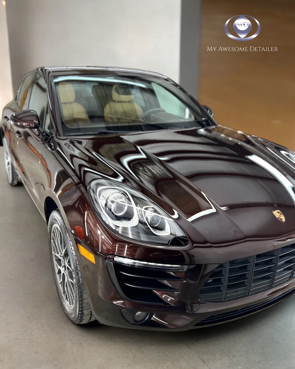 Brown Porsche Macan detailed