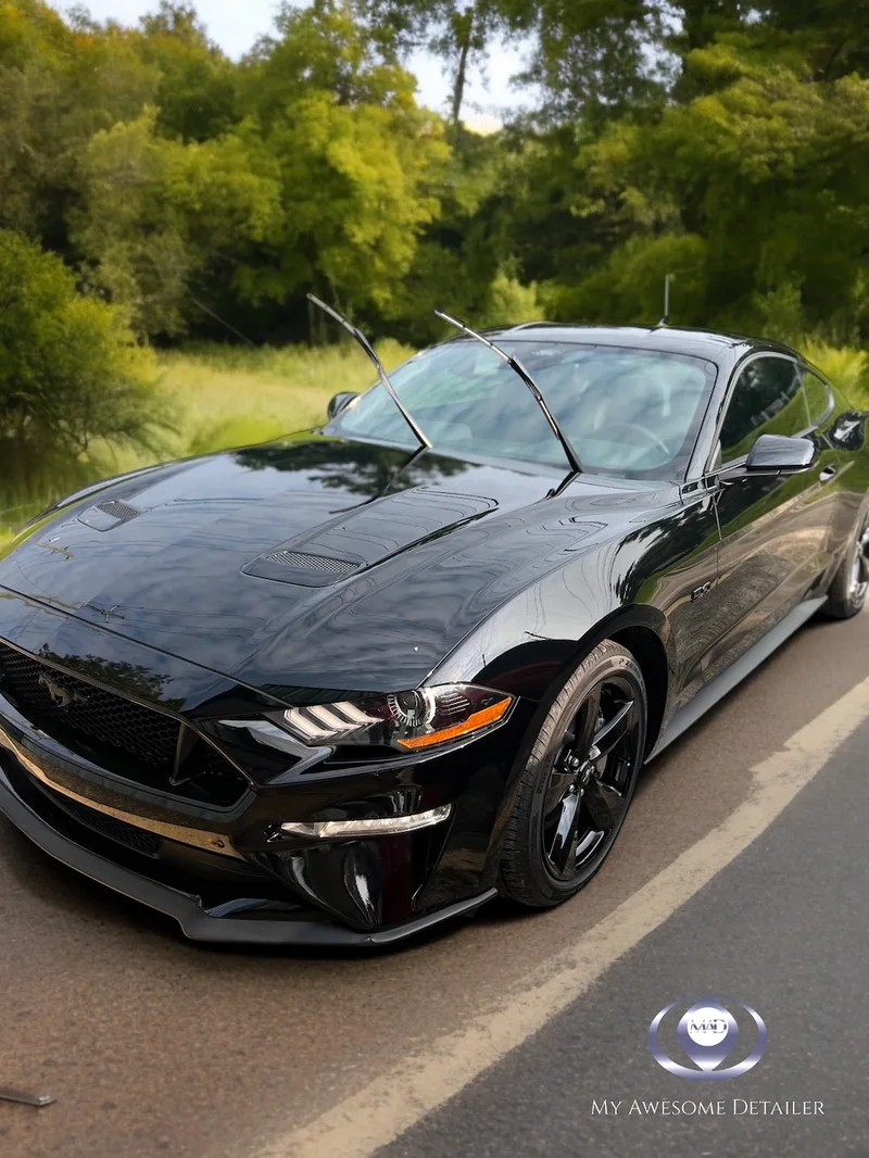 Black Mustang GT PPF protected