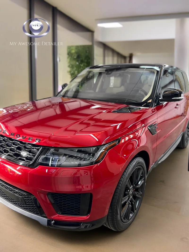 Red Range Rover Sport with full vehicle PPF