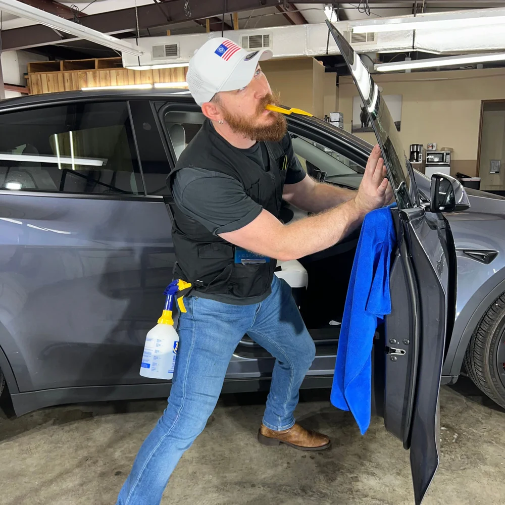 Tesla Model Y side window tint install
